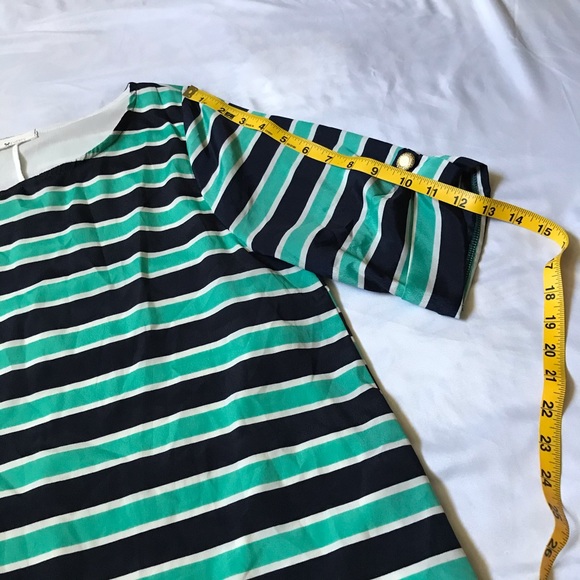 EVERLY Striped Short Tab Sleeve Shift Dress Medium - Picture 7 of 13